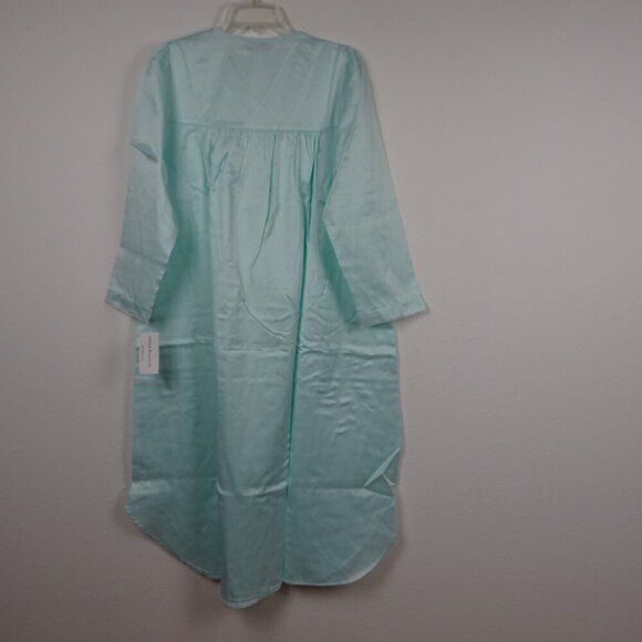 Miss Elaine Embroidered Nightgown Petite Size PS Blue Long Grandmacore - Picture 5 of 10